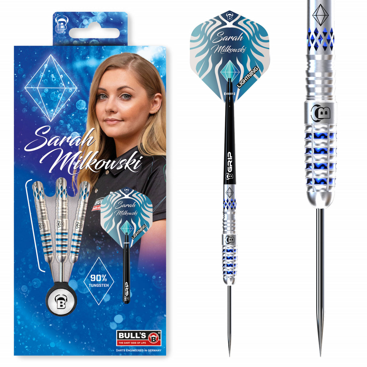 Sarah Milkowski Original 90% Tungsten Steel Tip Darts by Bulls