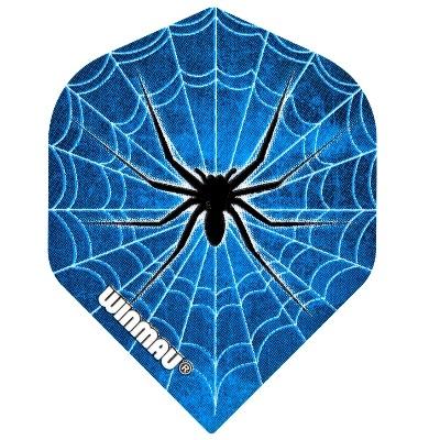 Winmau Mega Standard Black Spider on Blue Dart Flights