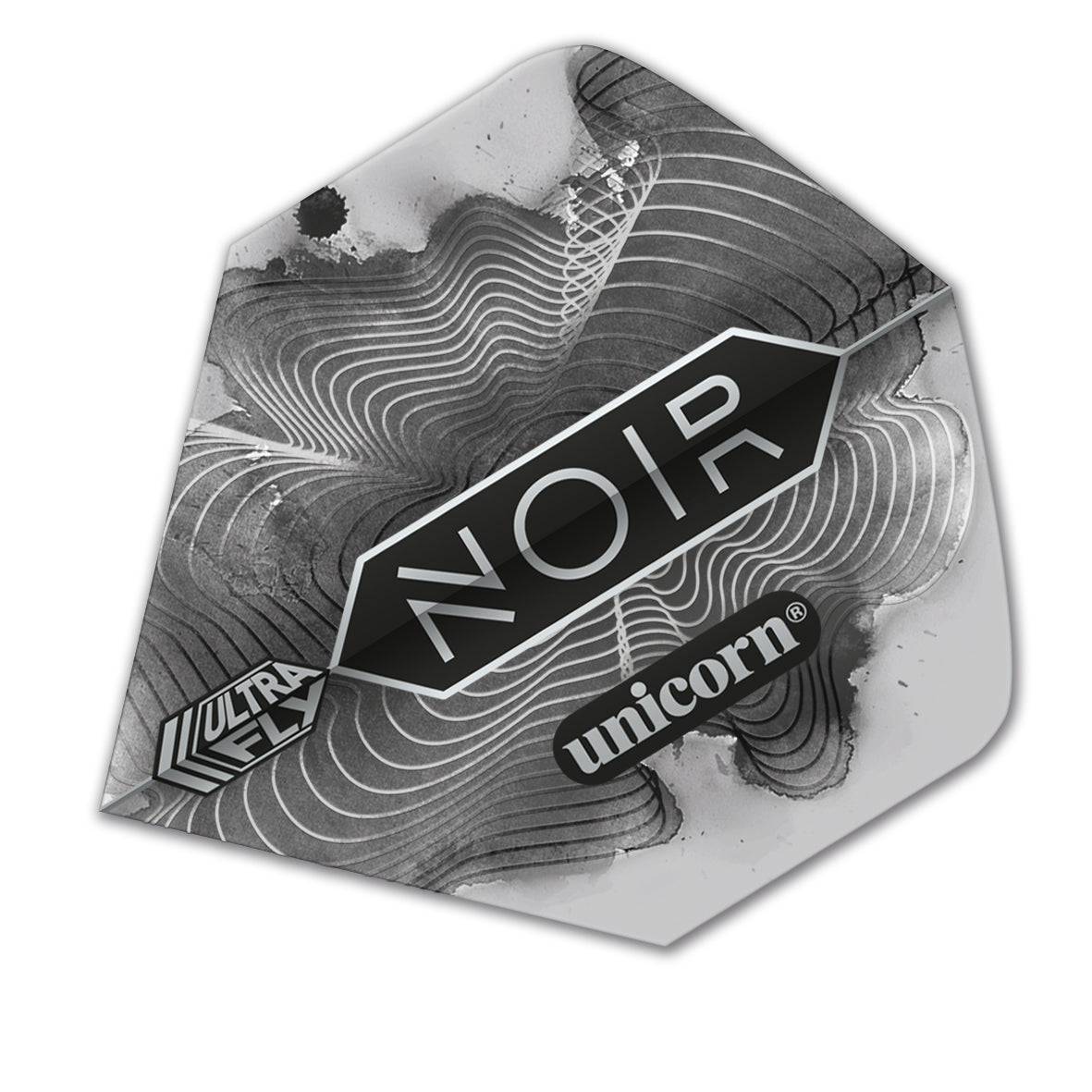 Ultrafly 100 Micron Big Wing Shape Noir Organic Dart Flights by Unicorn