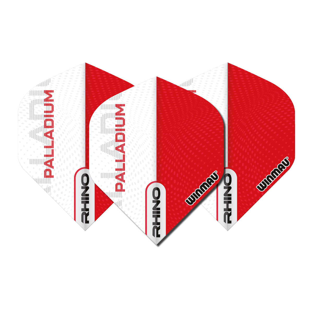 Rhino Extra Thick Palladium Red and White Standard Dart Flights by Winmau