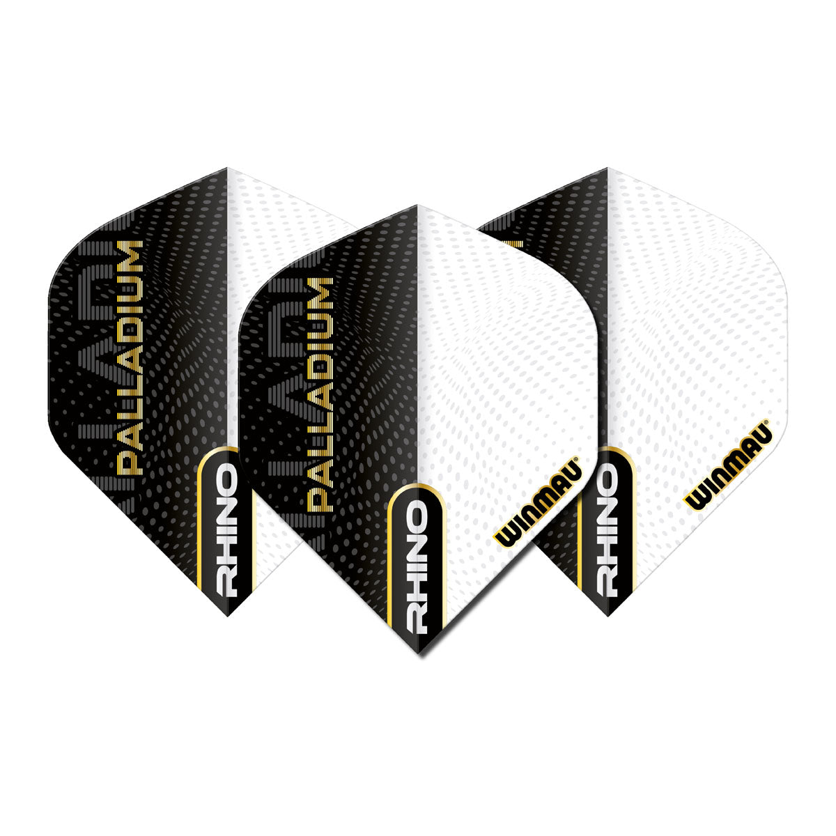 Rhino Extra Thick Palladium Black and White Standard Dart Flights by Winmau