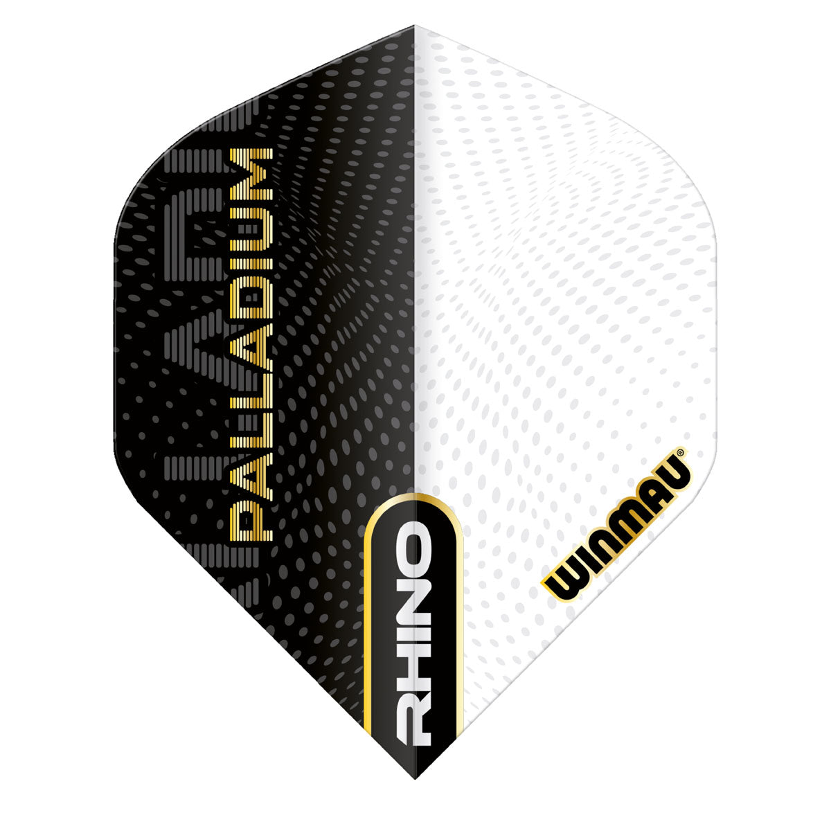 Rhino Extra Thick Palladium Black and White Standard Dart Flights by Winmau