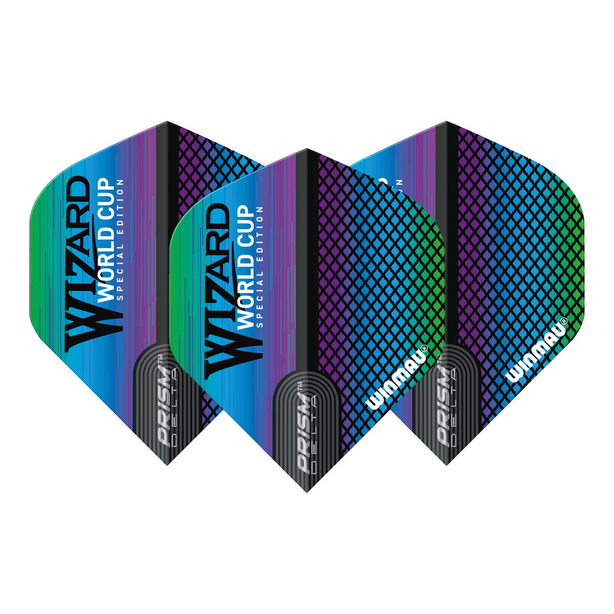 Prism Delta Wizard Rainbow Standard Dart Flights by Winmau