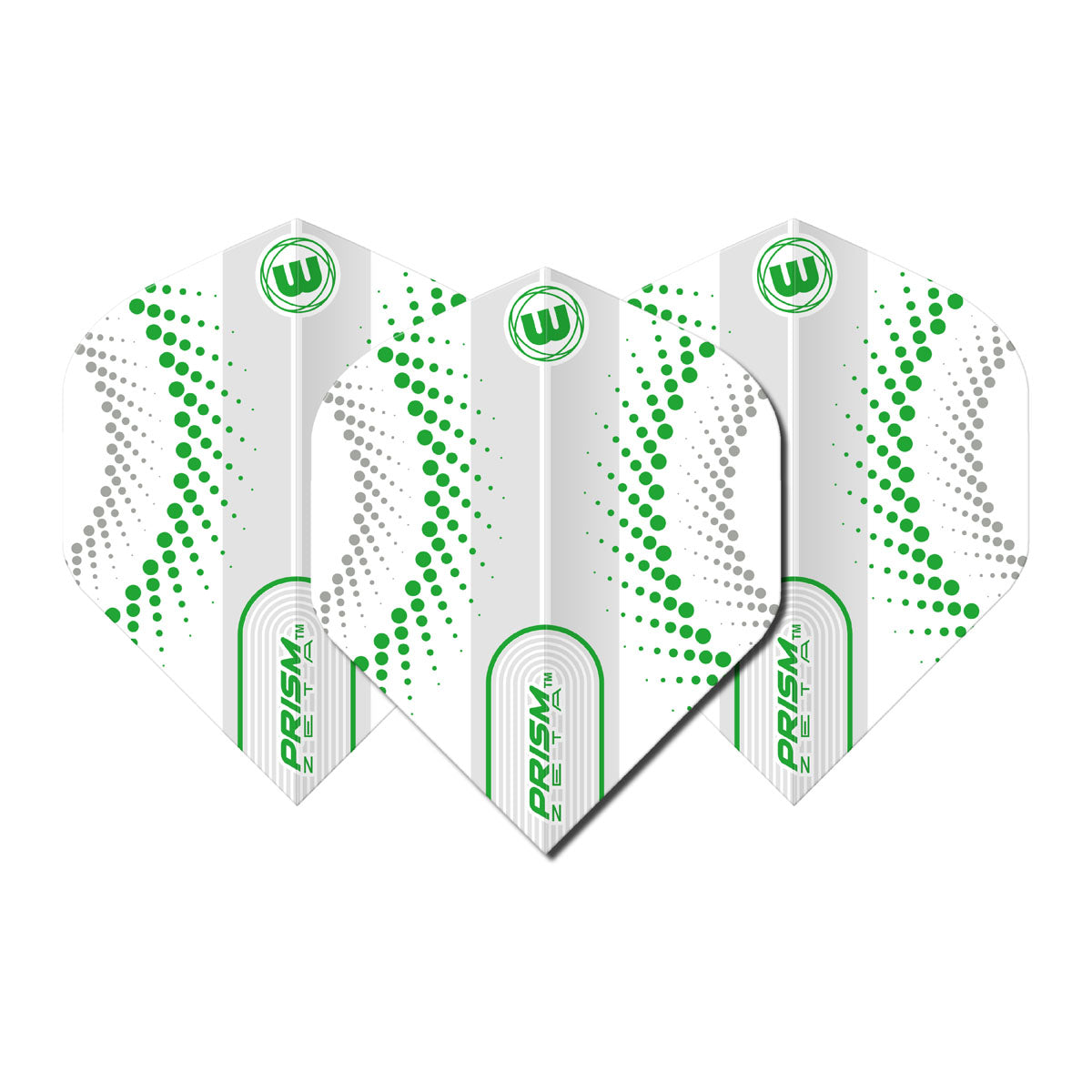 Prism Zeta Circles White and Green Standard Dart Flights by Winmau