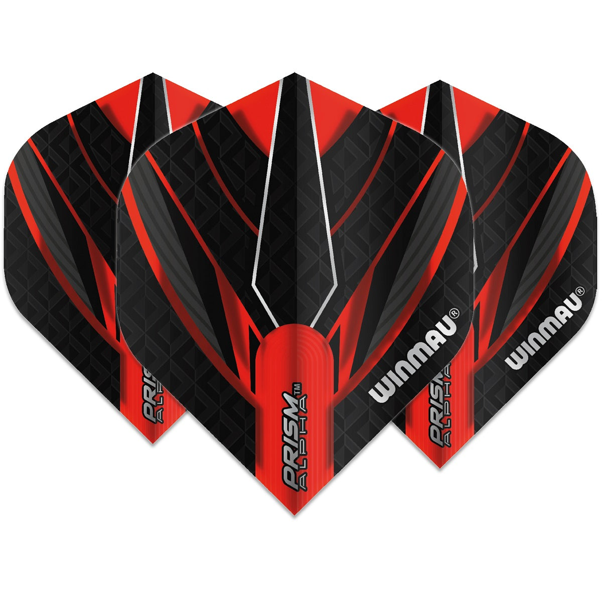 Winmau Prism Alpha Dart Flights 100 micron Standard Red / Black