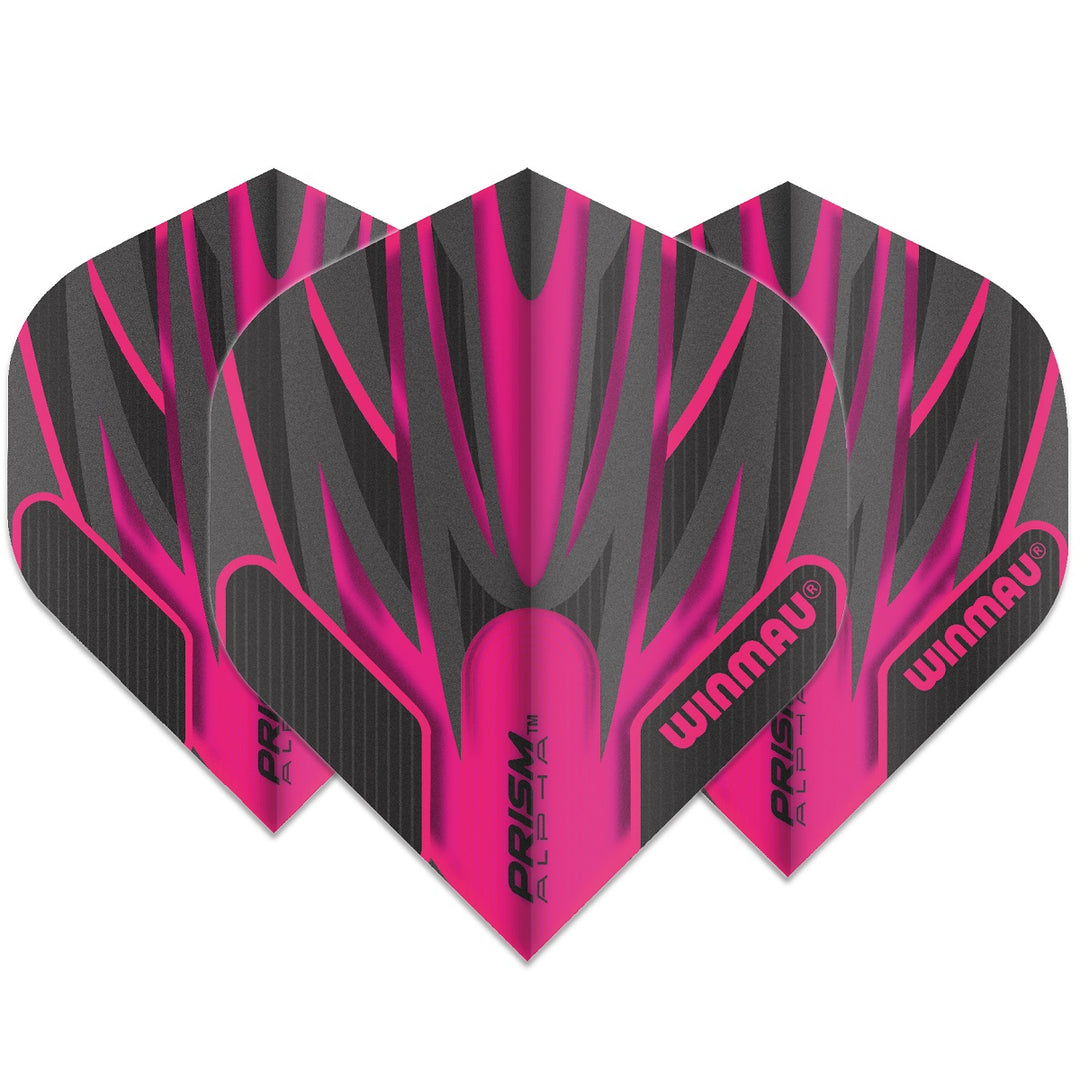 Winmau Prism Alpha Dart Flights 100 micron Standard Pink / Black