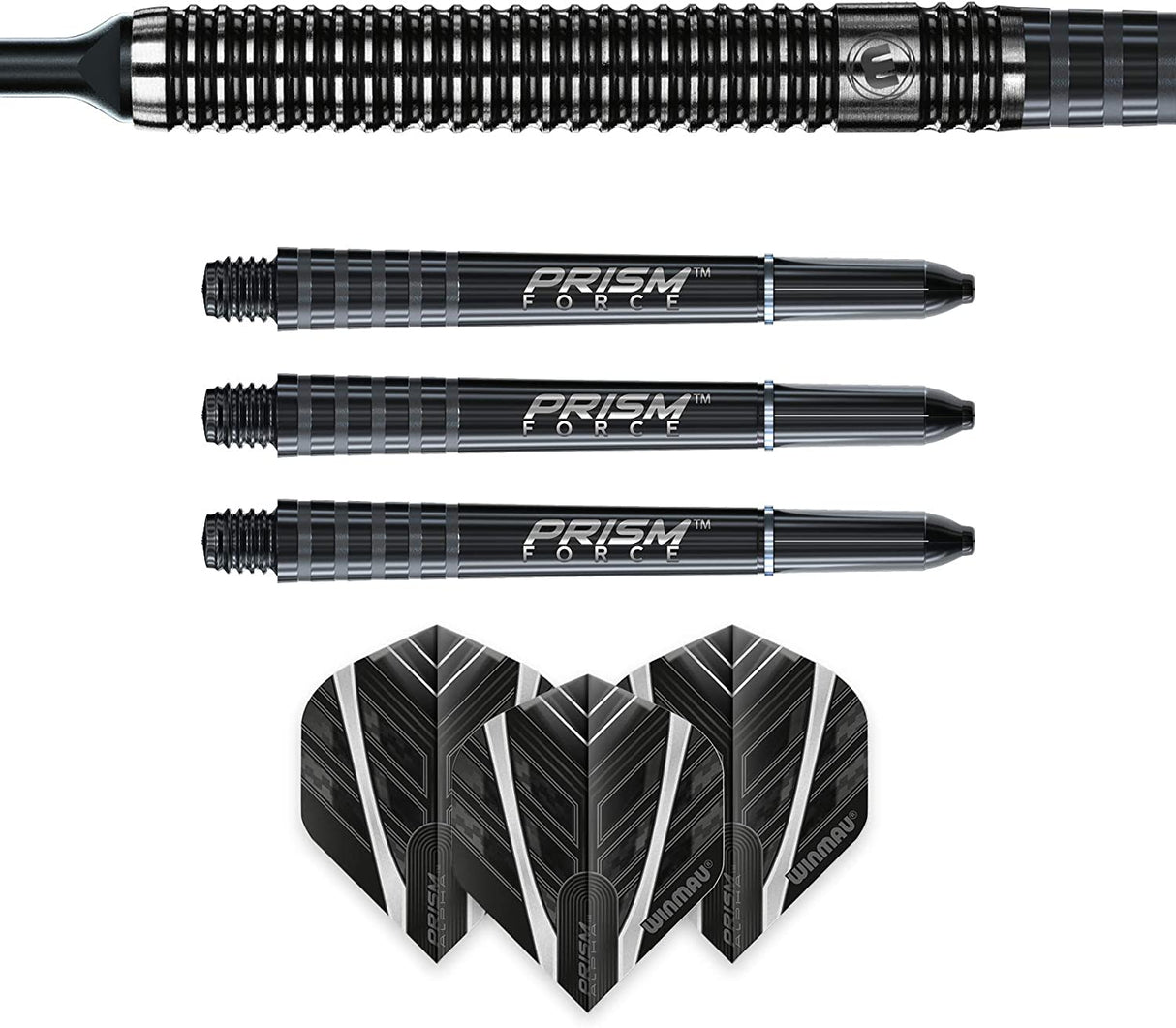 Winmau Blackout 90% Tungsten Soft Tip Darts - Straight Barrel