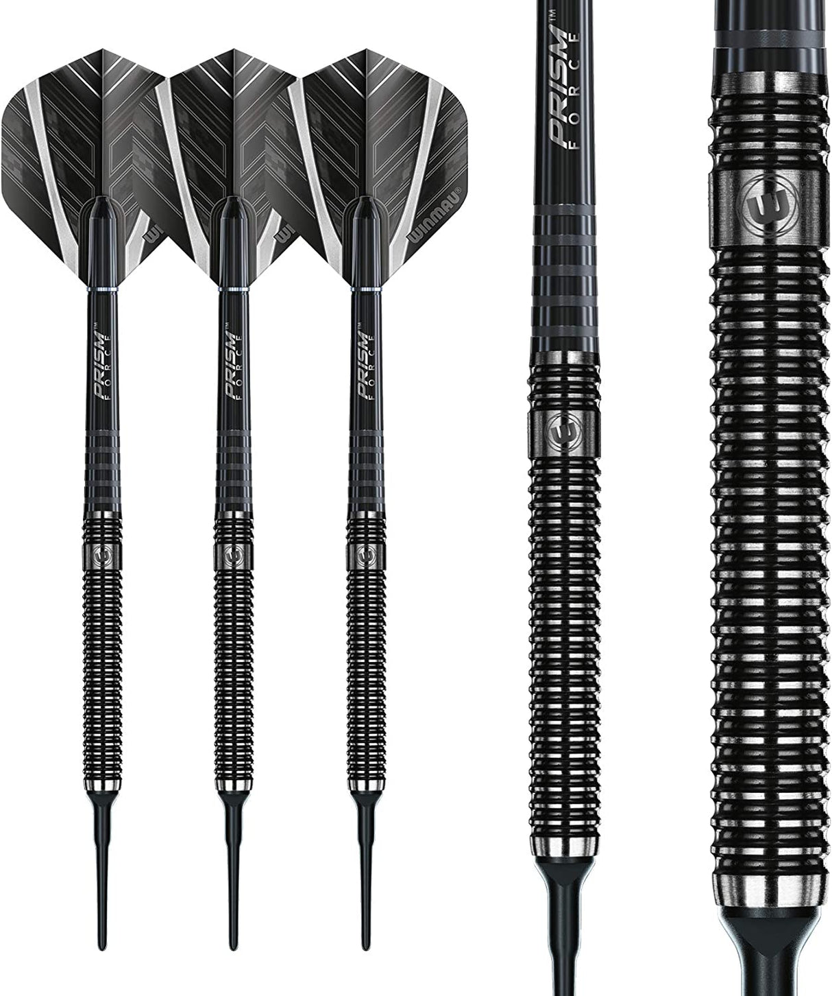 Winmau Blackout 90% Tungsten Soft Tip Darts - Straight Barrel