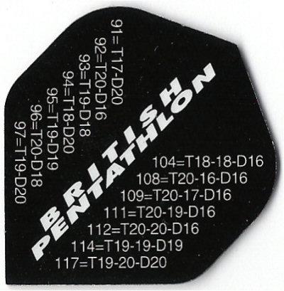 British Pentathlon Black Checkout Dart Flights (BP61)