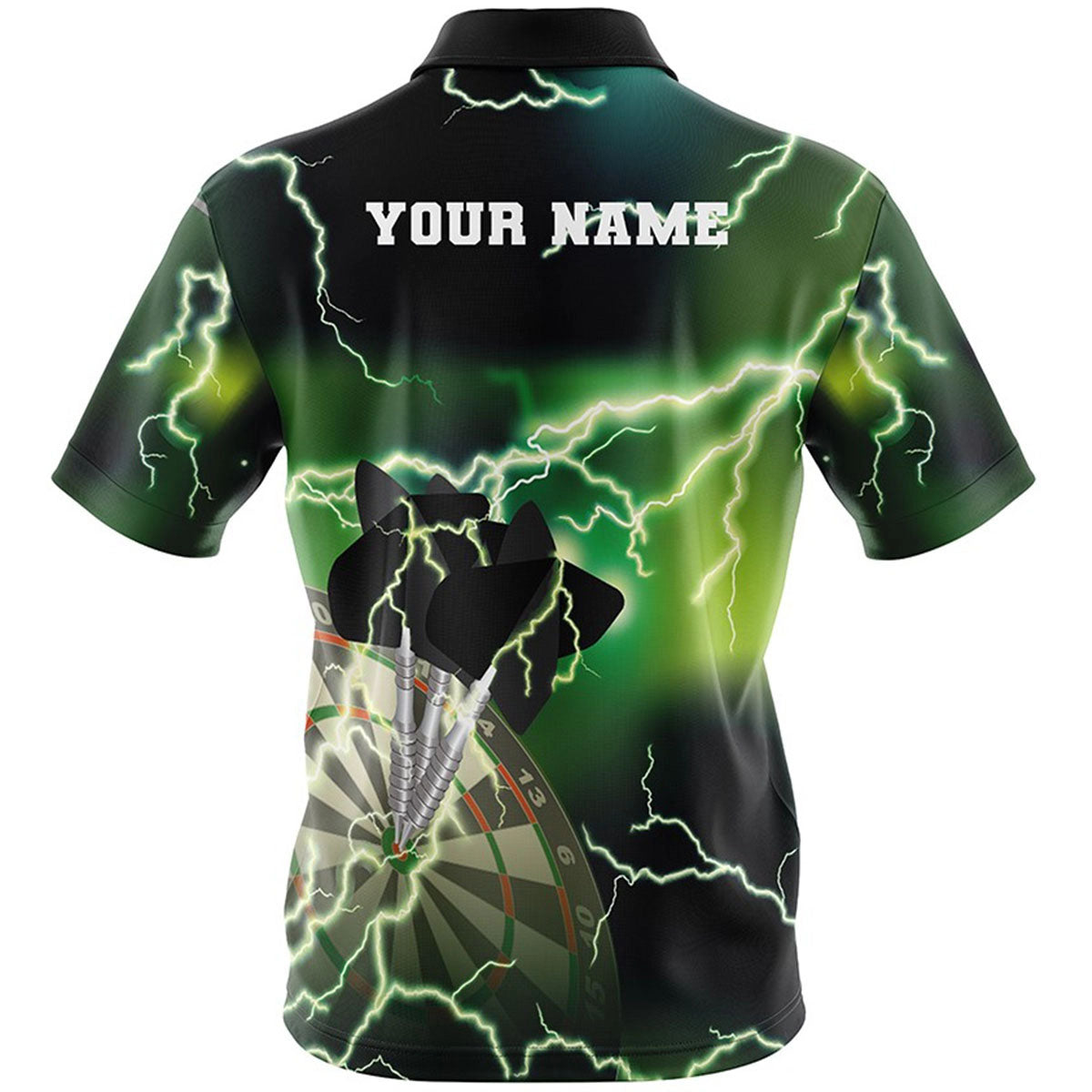 Thunder and Lightning Green Custom Dart Shirt