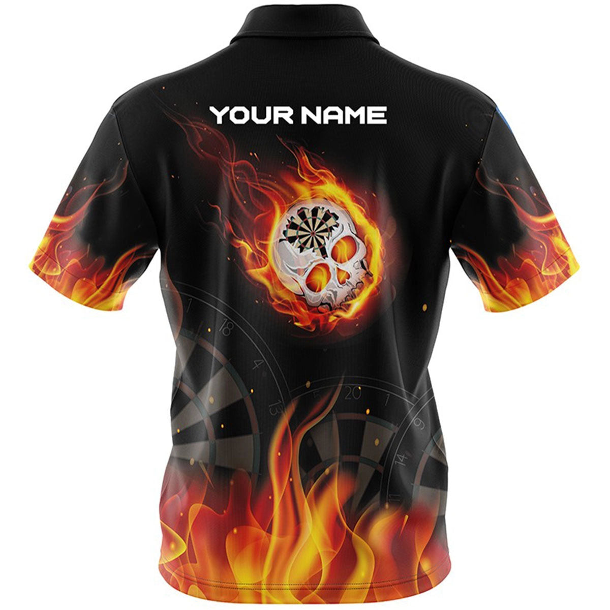 Flaming Skull Custom Dart Shirt