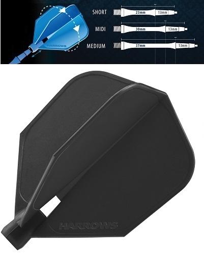Harrows CLIC Black System Rigid Dart Flights