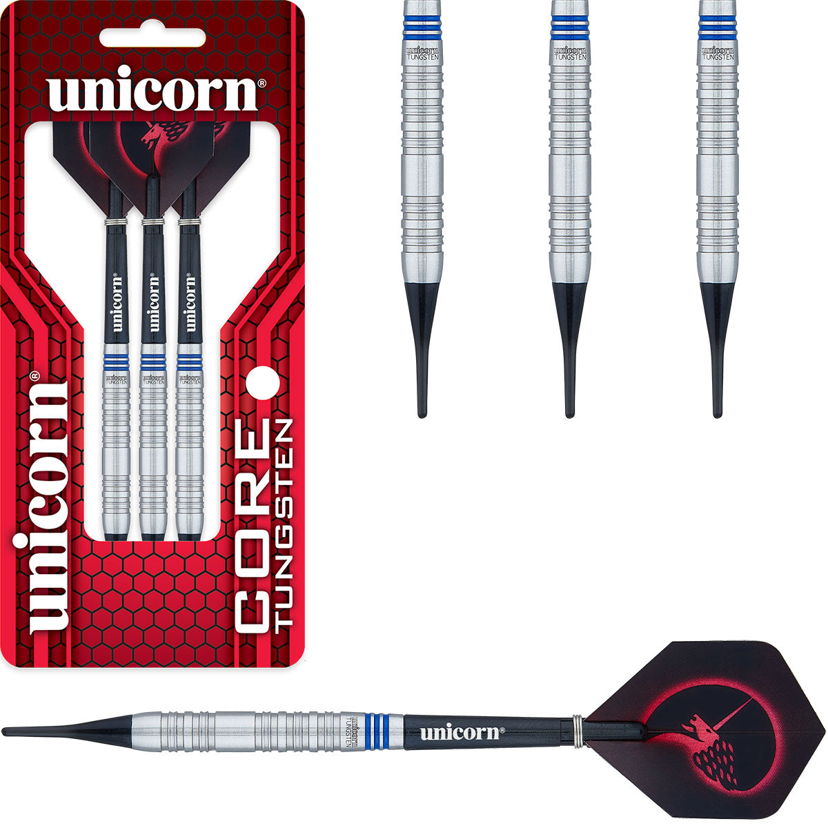 Core Tungsten Style 1 Soft Tip Darts by Unicorn