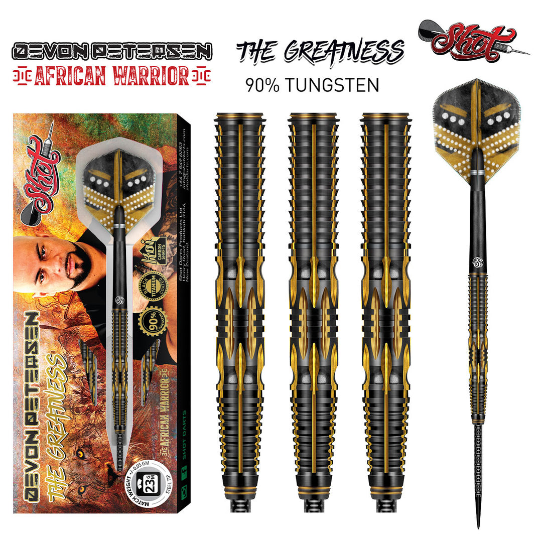 Devon Petersen Greatness 90% Tungsten Steel Tip Darts by Shot