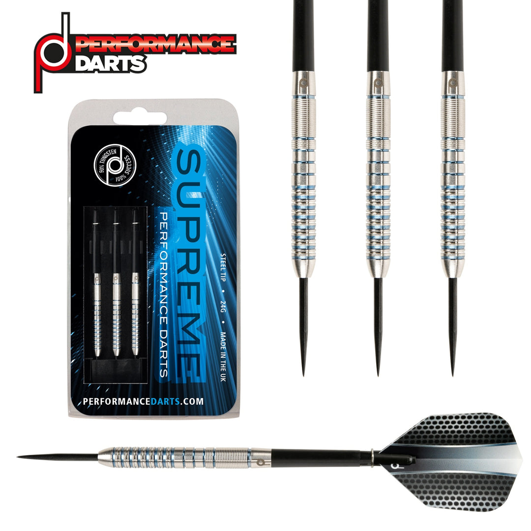 Supreme 90% Tungsten Steel Tip Darts by Performance Darts