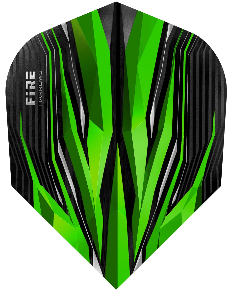 Harrows Fire Green Standard Dart Flights