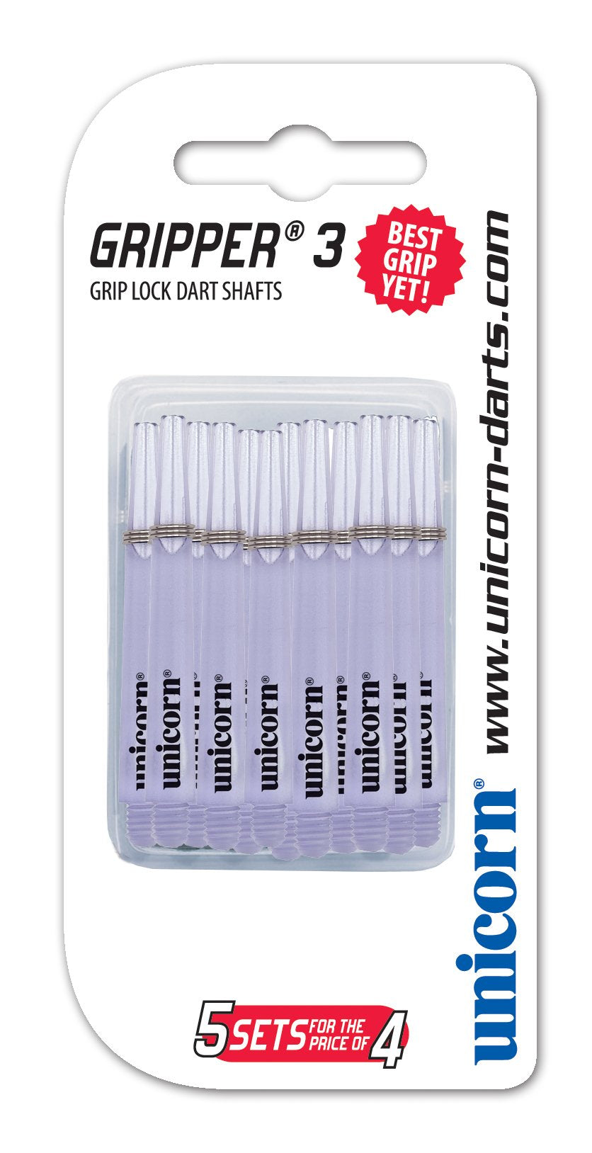 Unicorn Gripper 3 Value Pack Mirage Blue Ring Grip Dart Stems / Shafts - 5 Sets