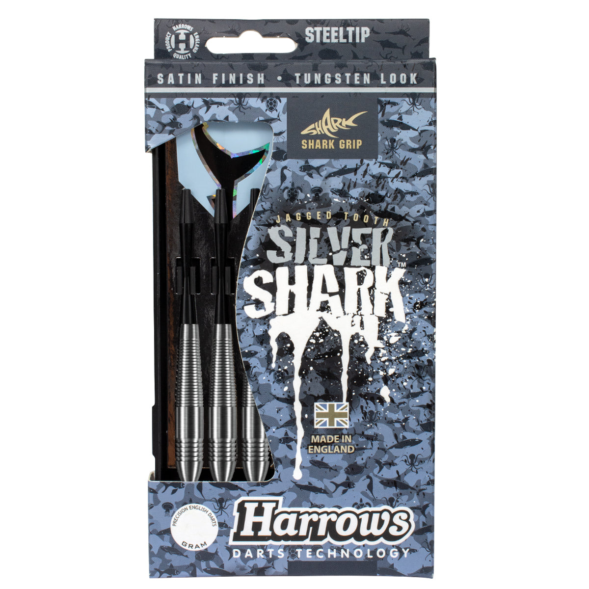 Harrows Silver Shark Style B Tungsten Look Steel Tip Darts