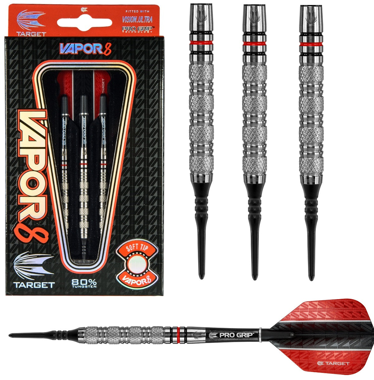 Vapor 8 Tungsten 01 Soft Tip Darts by Target - Vapor8