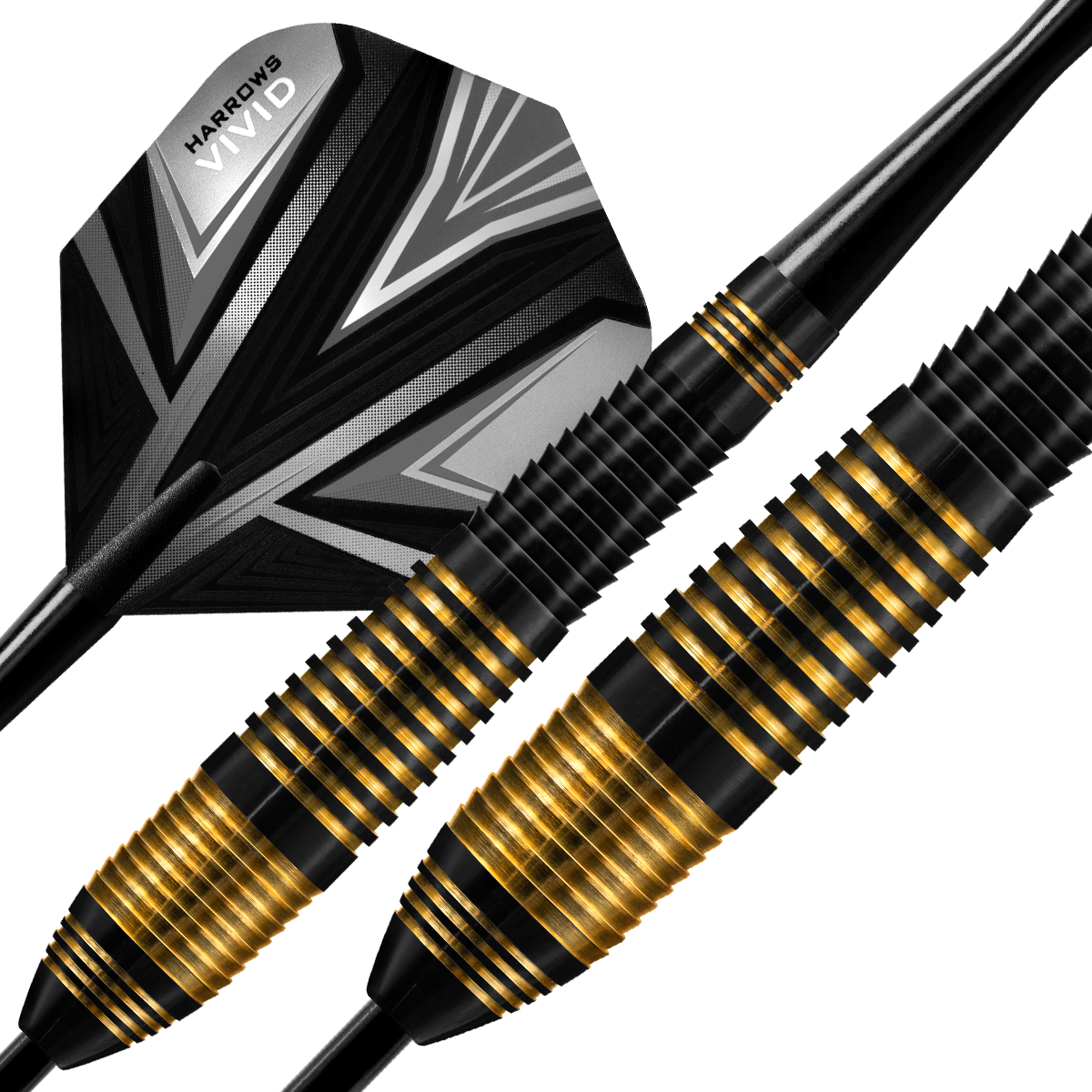 Harrows Vivid Black Brass Steel Tip Darts