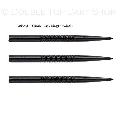 Winmau Black Ringed Grip Replacement Dart Points
