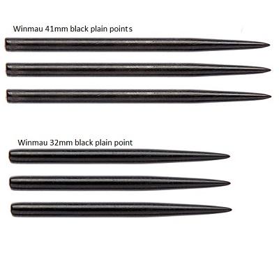 Winmau Black Plain / Smooth Grip Replacement Dart Points