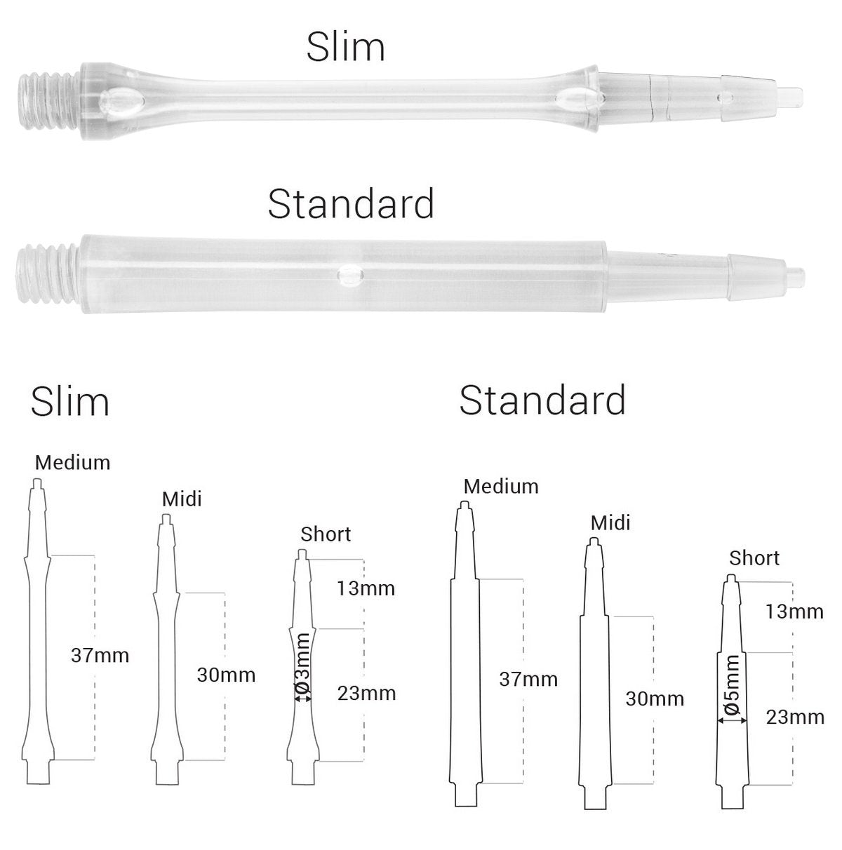 Harrows CLIC Clear System Dart Stems / Shafts