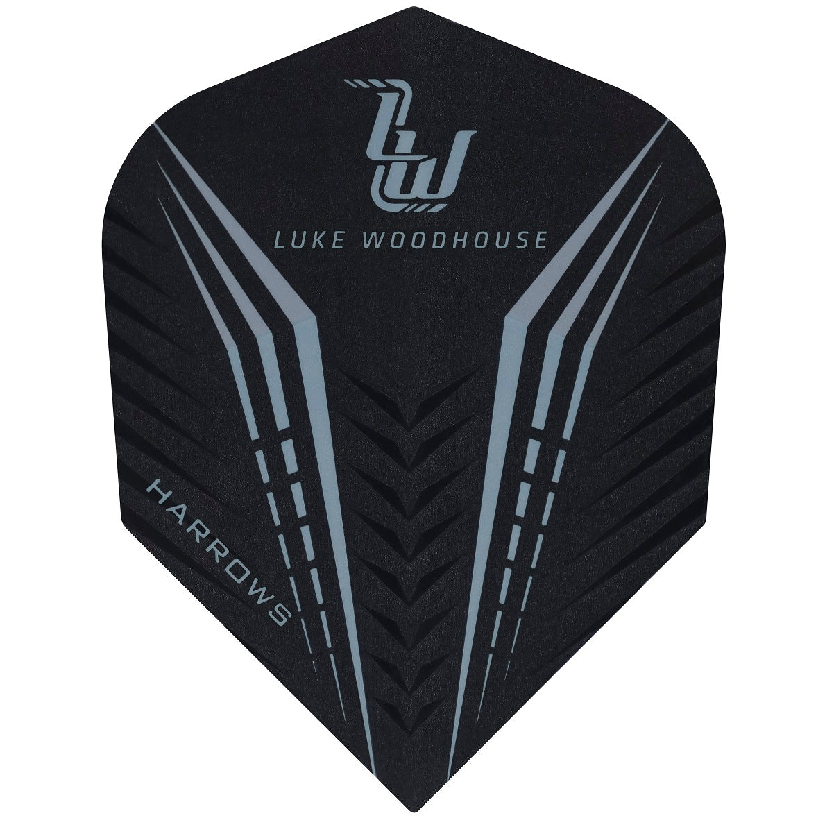 Luke Woodhouse Standard Shape Dart Flights by Harrows main product image on a white background.