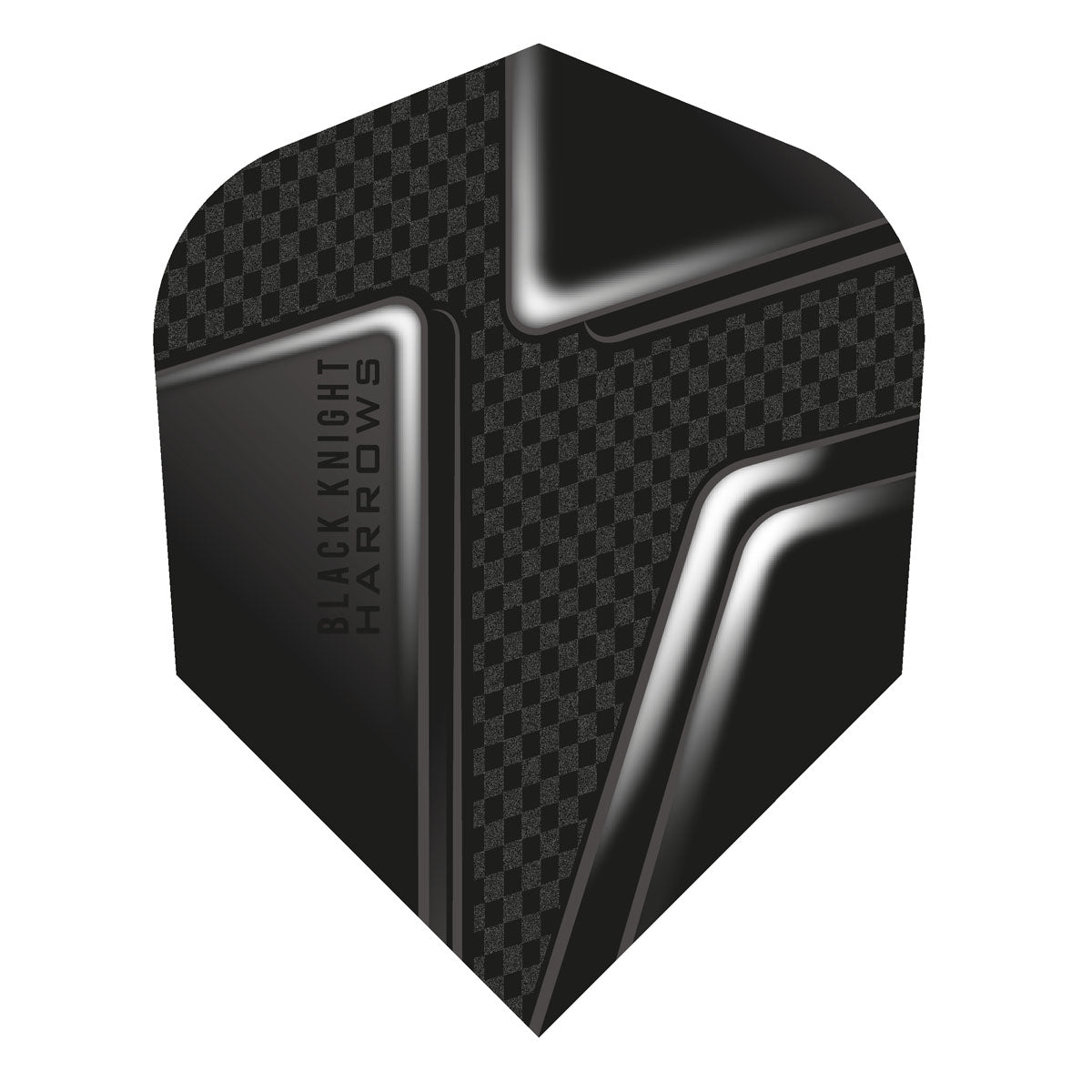 Harrows Prime Black Knight No6 Standard Dart Flights main product image showing the flight design and product contents