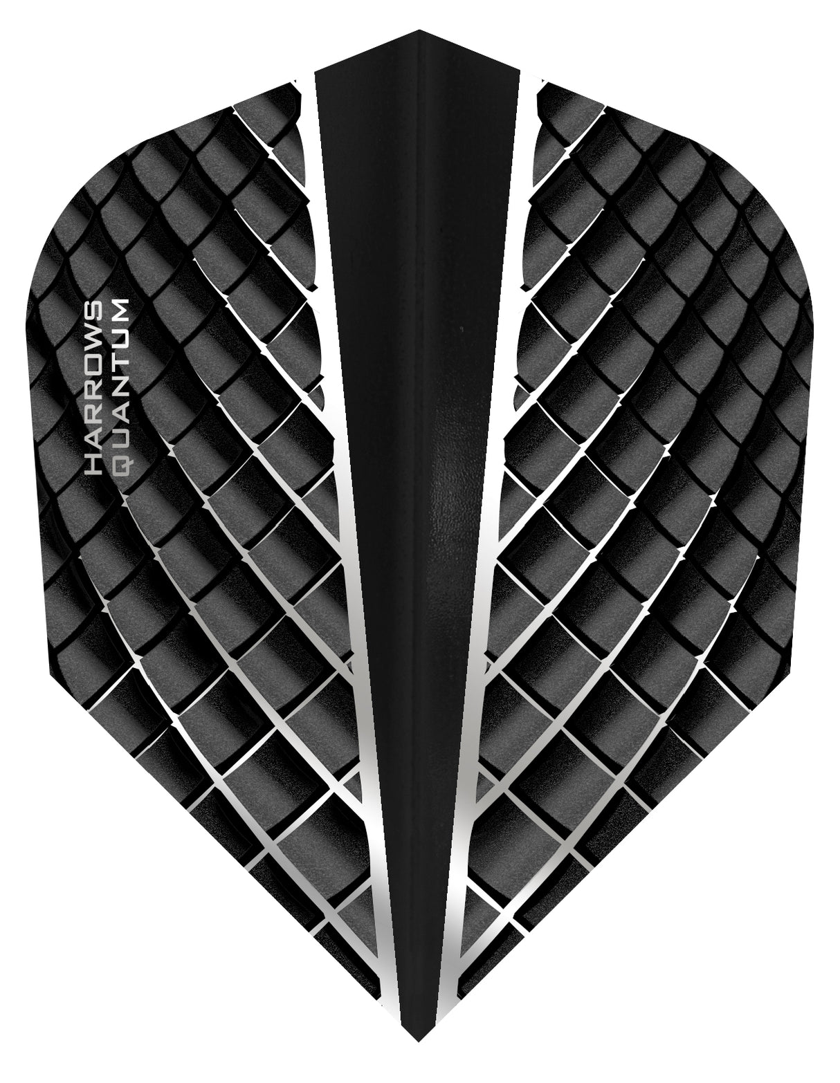 Harrows Quantum Black Dart Flights main image on a white background.