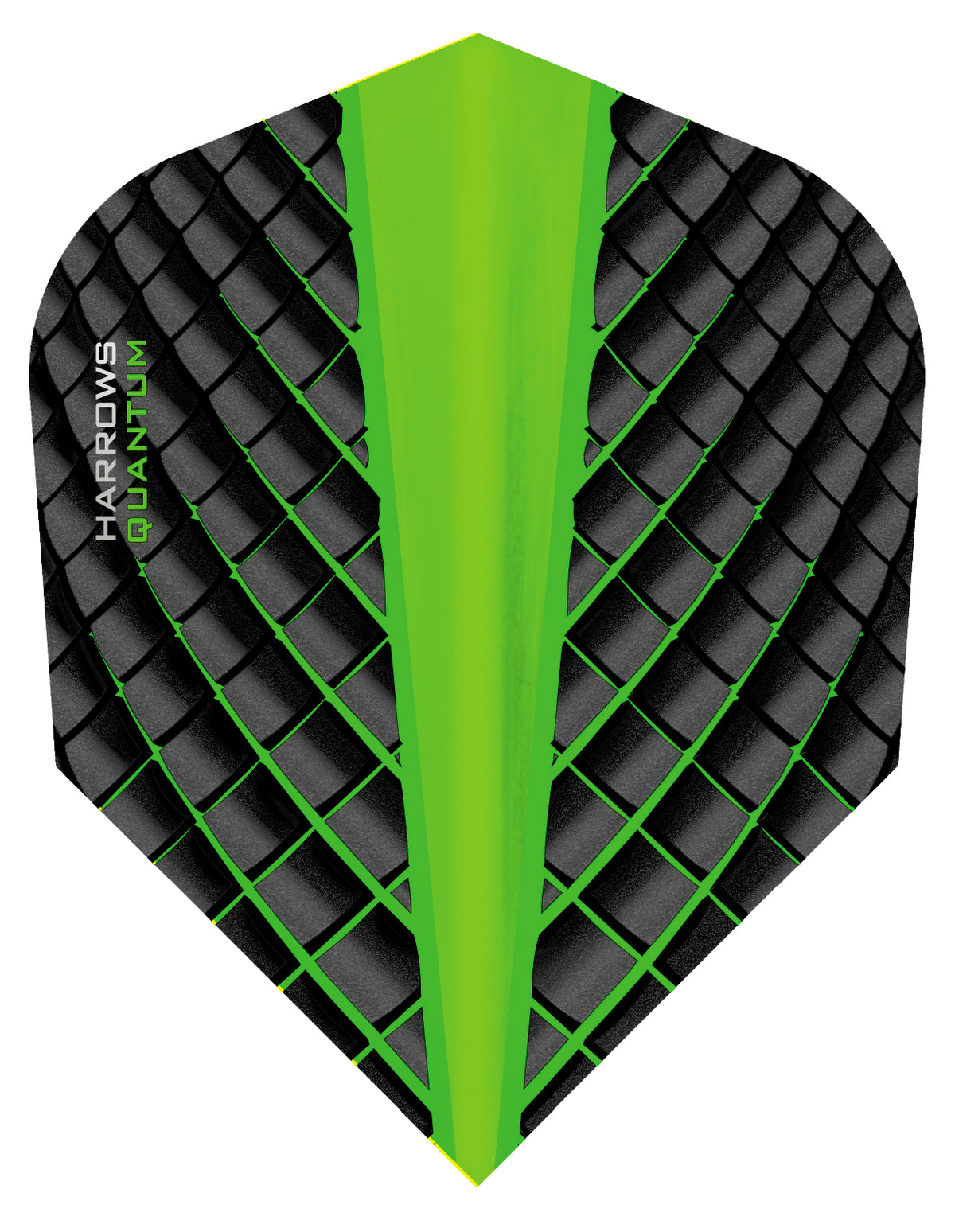 Harrows Quantum Green Dart Flights main image on a white background.