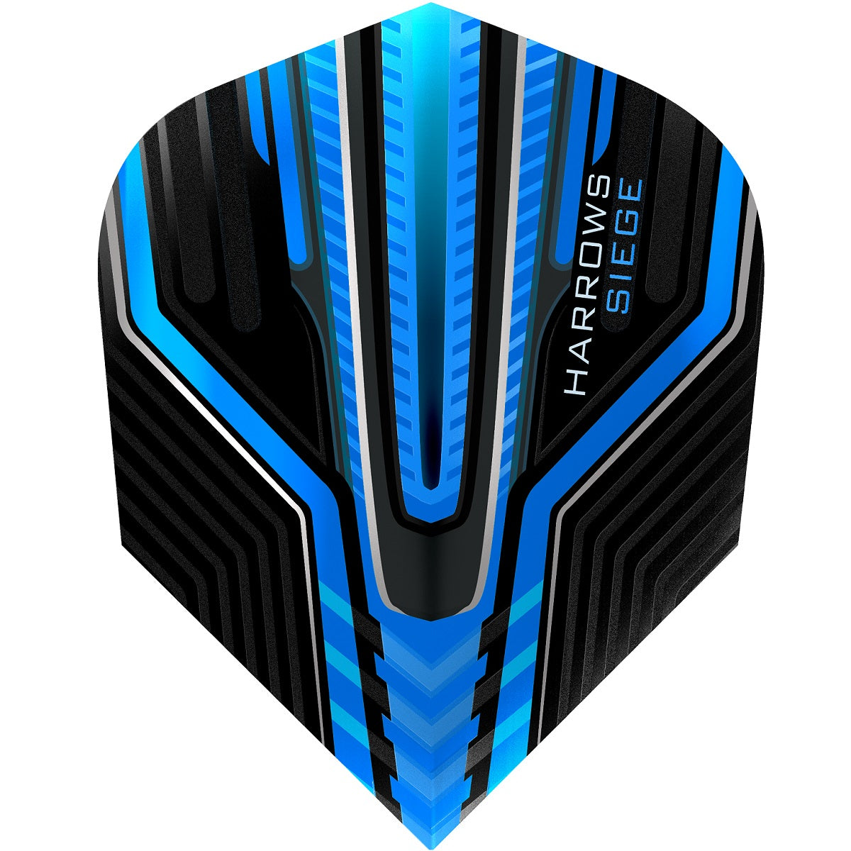 Harrows Siege Aqua Standard Dart Flights main product image showing the flight design and product contents