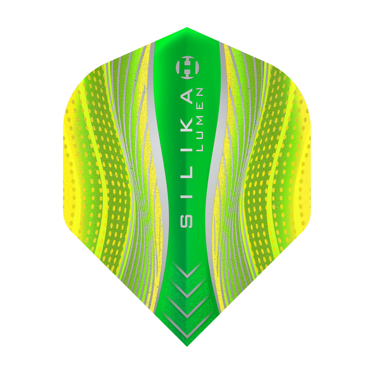 Silika Lumen No2 Standard Yellow Dart Flights by Harrows main product image on a white background.