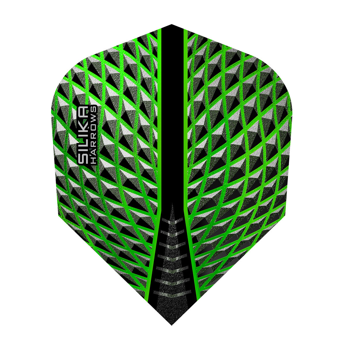 Silika No6 Standard Green Dart Flights by Harrows main product image on a white background.
