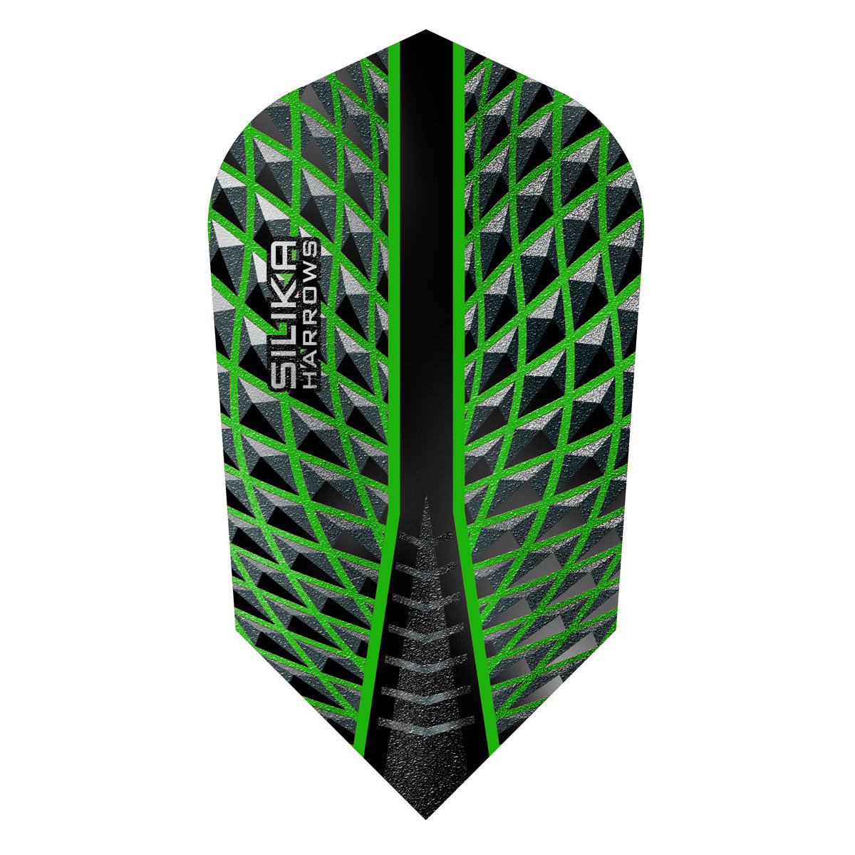 Harrows Silika Slim Green Dart Flights main product image showing the dart flights and product contents