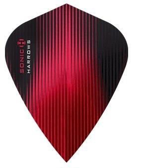 Harrows Sonic Kite Red Dart Flights main product image showing the flight design and product contents