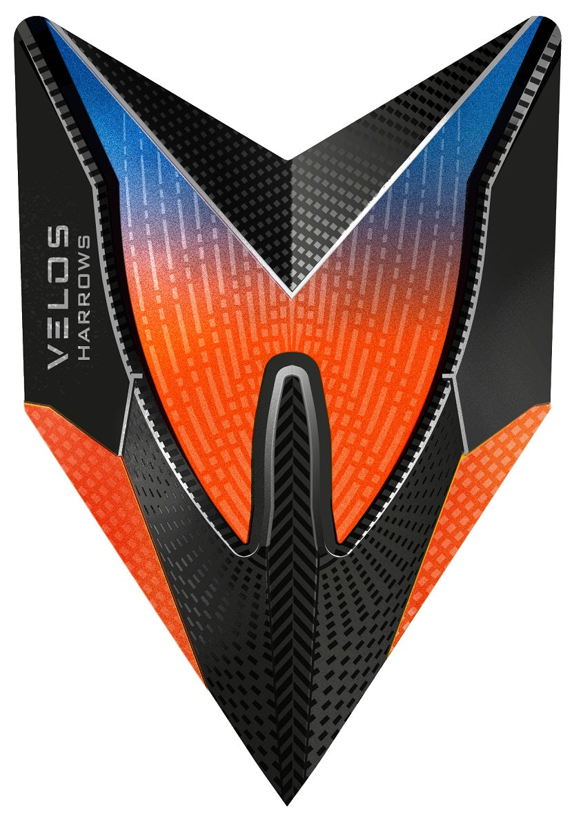 Harrows Velos Orange 1017 Dart Flights main product image showing the flight design and product contents