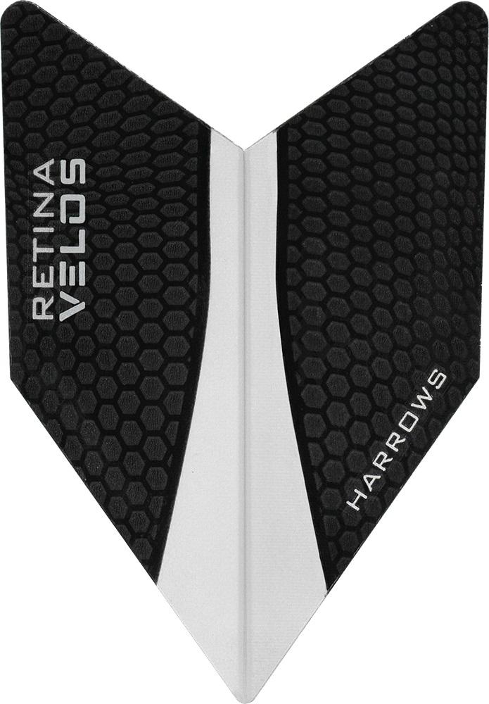 Harrows Velos Retina Clear Dart Flights main product image showing the flight design and product contents