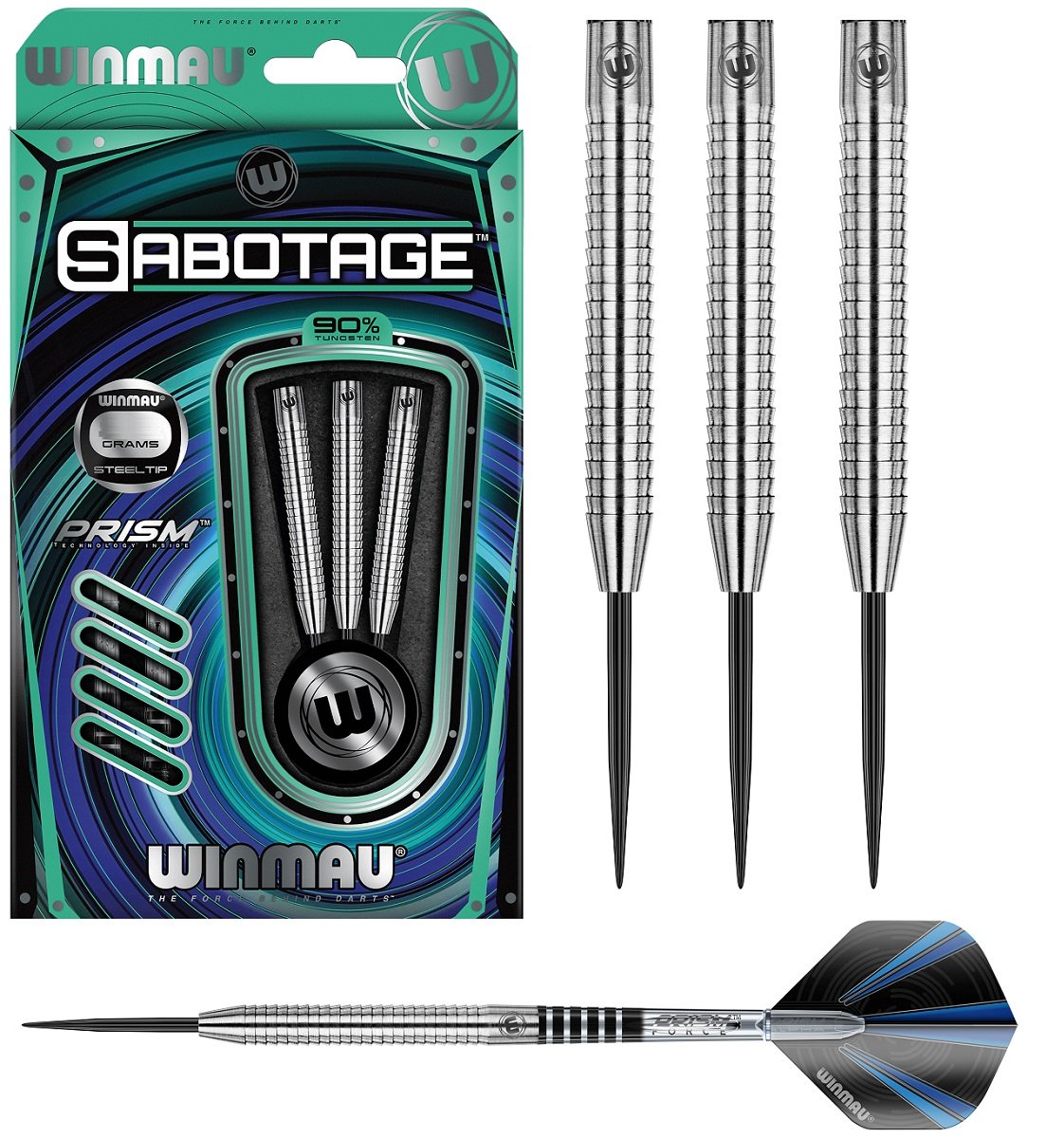 Winmau Sabotage 90% Tungsten Steel Tip Darts