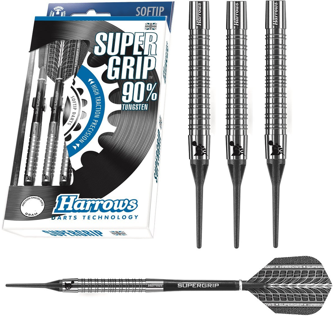 Harrows Supergrip 90% Tungsten Soft Tip Darts