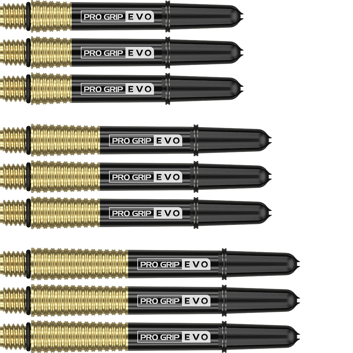 Pro Grip Evo AL Dart Stems Shafts main product image showing the shafts, packaging, and included contents