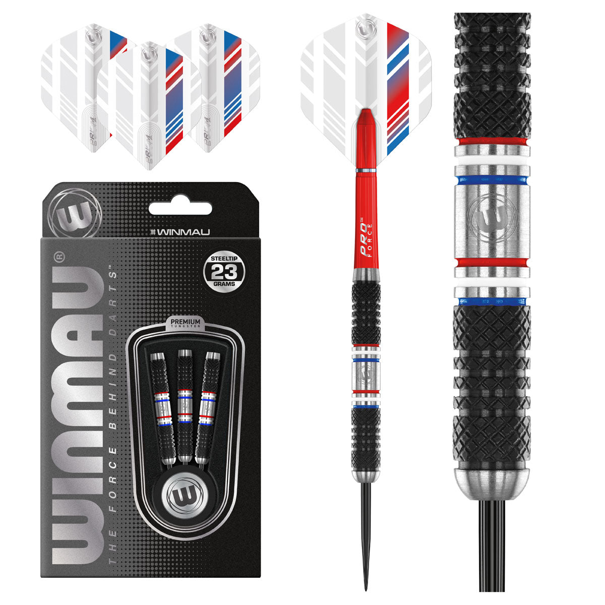 Thibault Tricole Steel Tip Darts main product image showing the darts, packaging, flights, shafts, and included accessories
