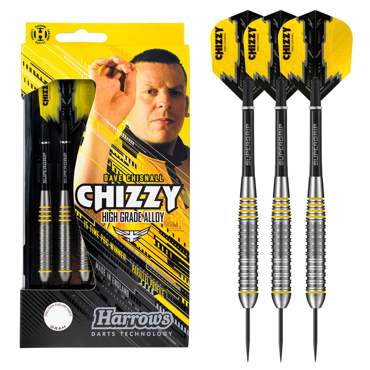 Dave Chisnall Chizzy Brass Steel Tip Darts by Harrows – Double Top