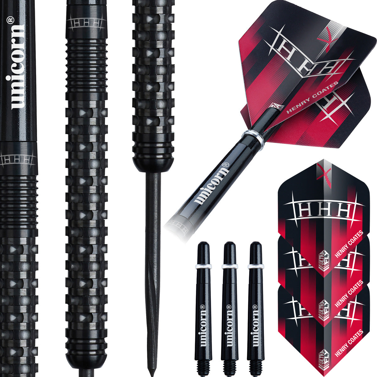 Unicorn Henry Coates Phase 2 90% Tungsten Steel Tip Darts – Double