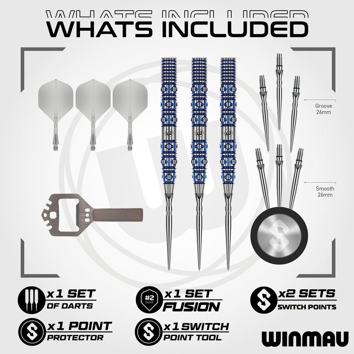 Winmau Lunaris Tapered Switch Point Steel Tip Darts