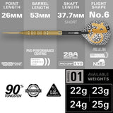 Target Bolide Envy 01 90% Tungsten SP Steel Tip Darts
