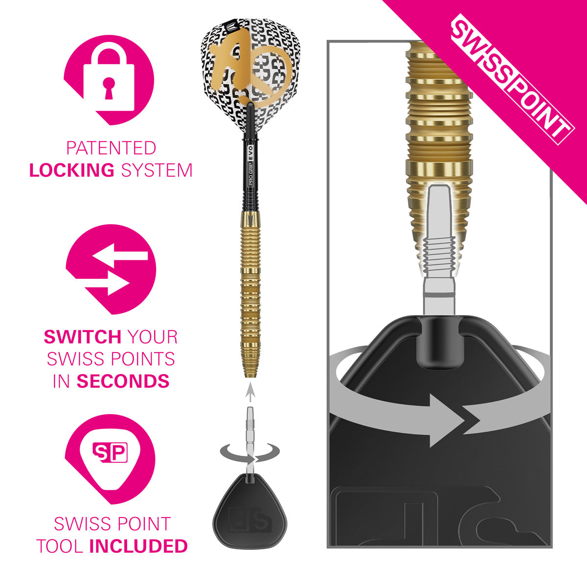 Target Bolide Envy 01 90% Tungsten SP Steel Tip Darts