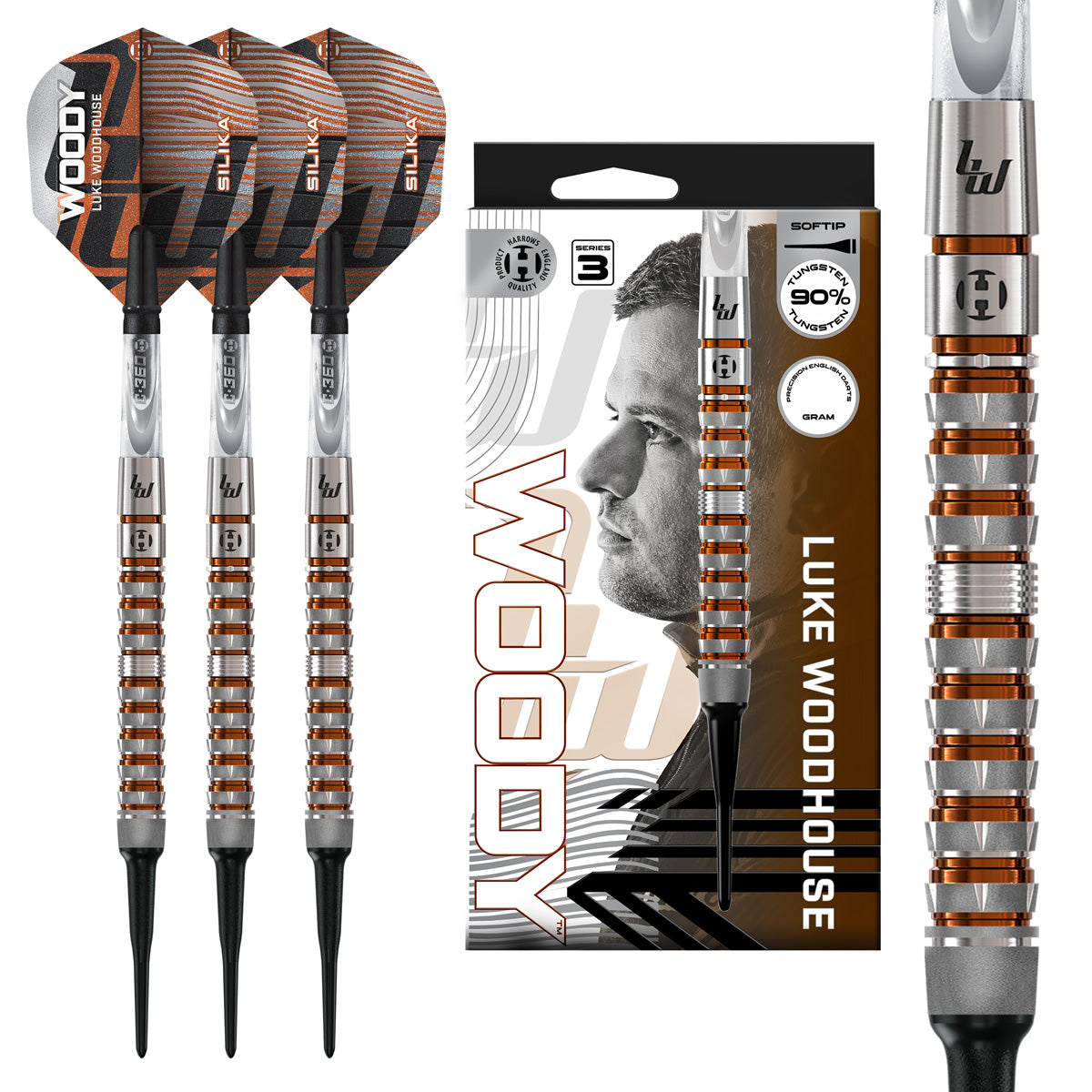 Harrows Luke Woodhouse Series 3 90% Tungsten Soft Tip Darts