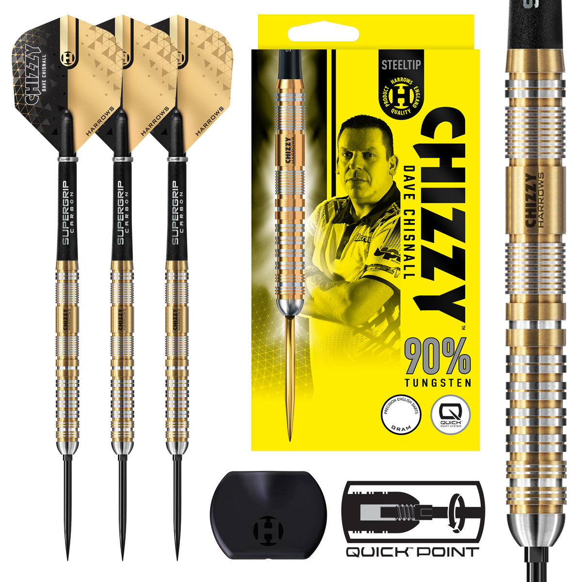 Harrows Dave Chisnall Chizzy Series 2 90% Tungsten QP Steel Tip Darts