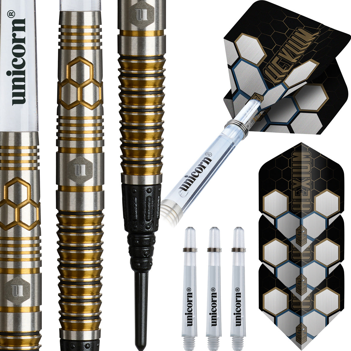 Unicorn Hexium 3 90% Tungsten Soft Tip Darts